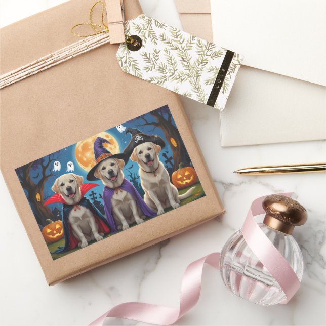 Labrador Dogs Pumpkin Halloween Funny  Sticker (Gifting)