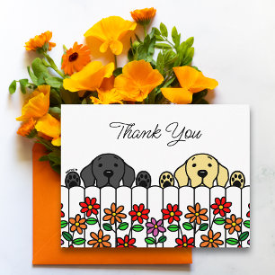 Labrador Duo Vous regarde Carte postale Merci
