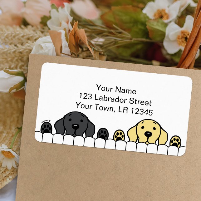 Labrador Duo Watching Return Address Label (Labrador Duo Watching You design Return Address Labels for Labrador Owners.  Personalized.)