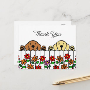 Labrador Duo Watching You Thank You Postcard
