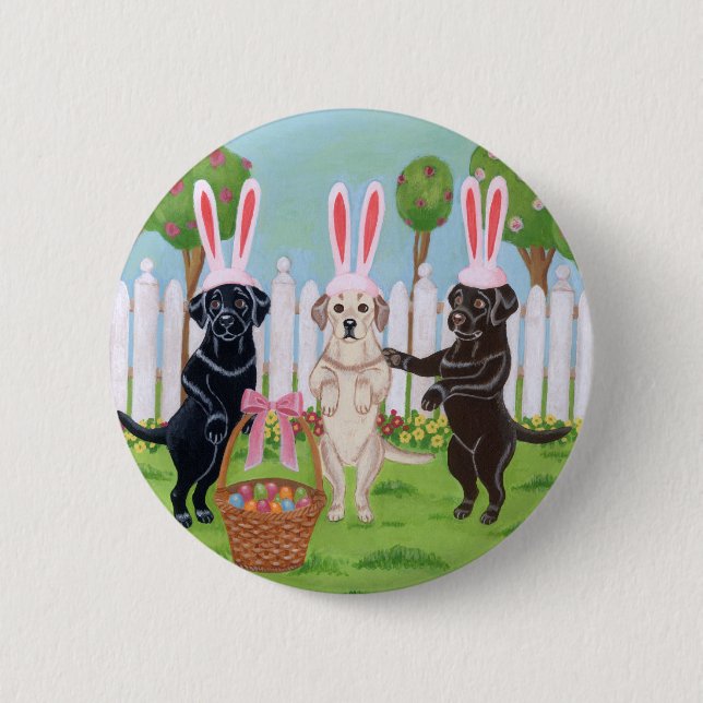Labrador Easter Bunnies!! 2 Inch Round Button (Front)