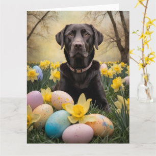 Labrador Easter Eggs Card