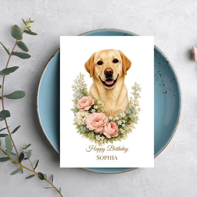 Labrador Floral Portrait Card (Creator Uploaded)