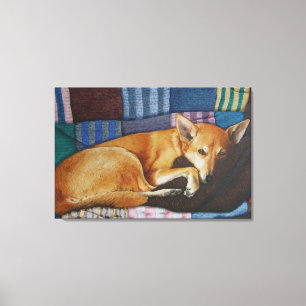 labrador german shepherd cross breed dog portrait canvas print