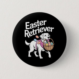 Labrador Golden Retriever Bunny Springs Eggs Easte 2 Inch Round Button