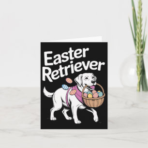 Labrador Golden Retriever Bunny Springs Eggs Easte Card