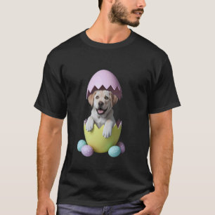 Labrador Golden Retriever Bunny Springs Eggs Easte T-Shirt
