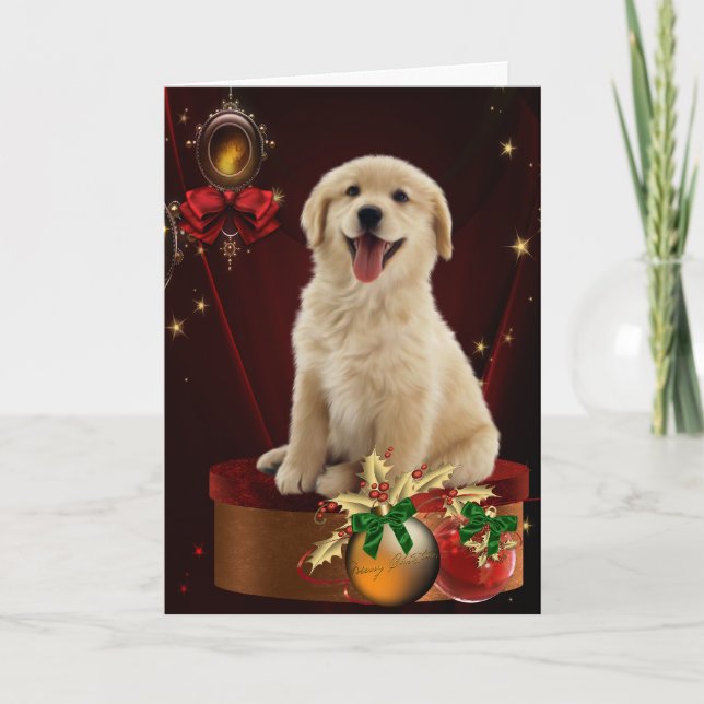 Labrador Golden Retriever Christmas Cards (Front)