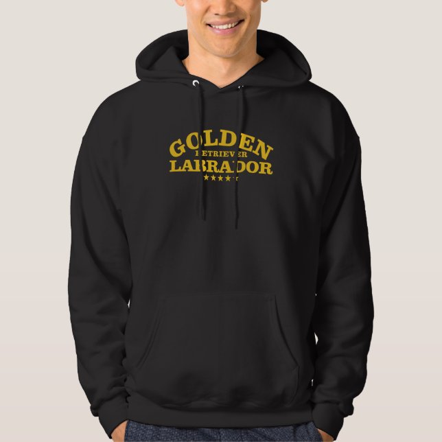 Labrador Golden Retriever Dog Letters Text Typogra Hoodie (Front)