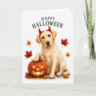 Labrador Halloween Devil Dog Card