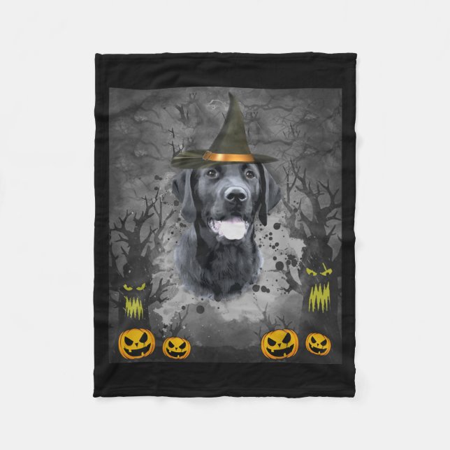 Labrador Halloween Fleece Blanket (Front)