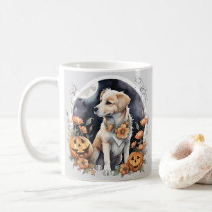 Labrador Halloween Floral  Adorable Fall Pet  Coffee Mug