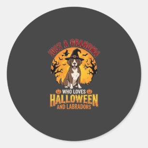 Labrador Halloween Grandma Dog Design_1 Classic Round Sticker