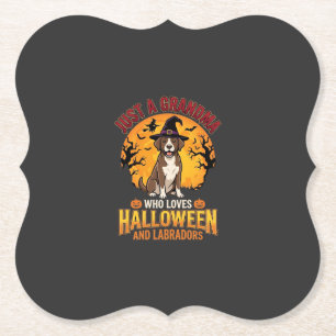 Labrador Halloween Grandma Dog Design_1 Paper Coaster