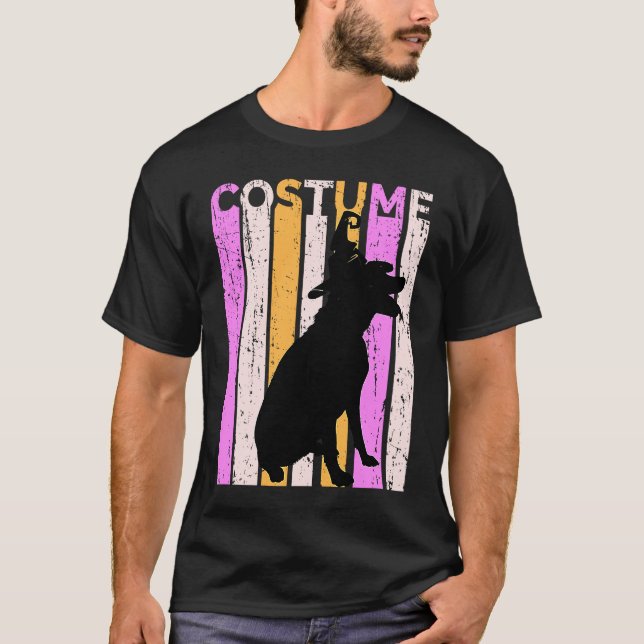 Labrador Halloween In Witch Hat Cute Black Lab Coo T-Shirt (Front)