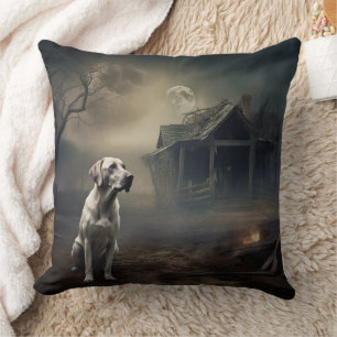 Labrador Halloween Scary Throw Pillow