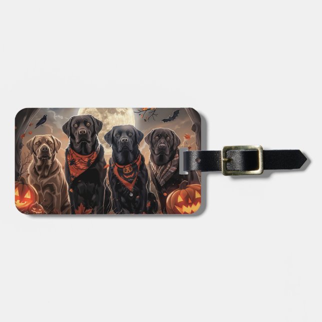 Labrador Halloween Spooky Luggage Tag (Front Horizontal)