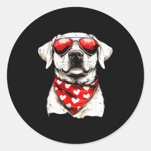 Labrador Heart Bandana Cool Lab Dog Lover Men Wome Classic Round Sticker