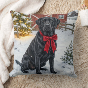Labrador Holiday Throw Pillow
