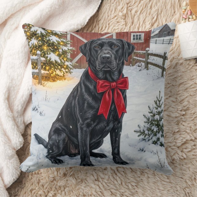 Labrador Holiday  Throw Pillow (Blanket)