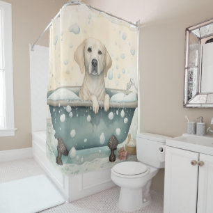 Labrador In Bathtub Watercolor Dog Art
