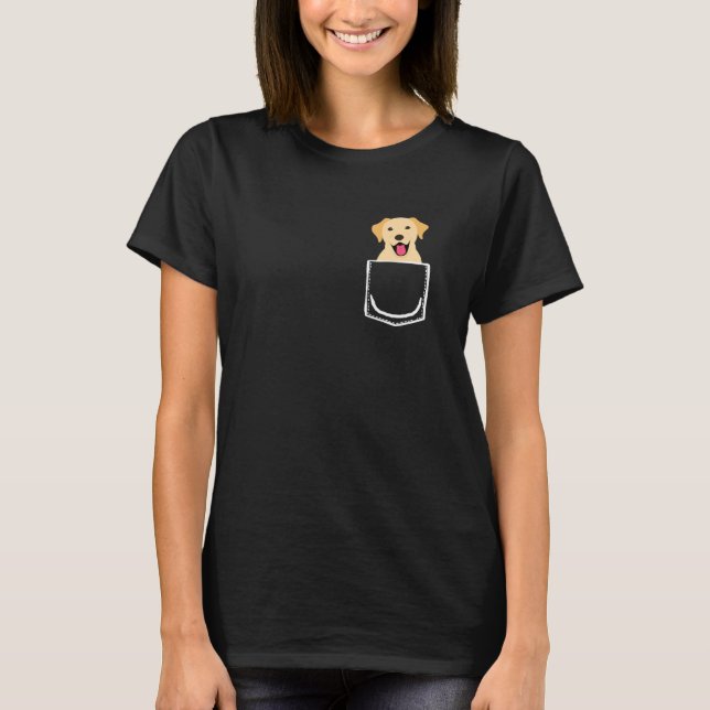 Labrador In Pocket  Peeking Dog T-Shirt (Front)