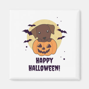 Labrador In Pumpkin Cute Dogs Happy Halloween Magnet