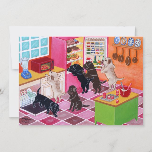 Labrador Kitchen Party Painting Invitation (Front)