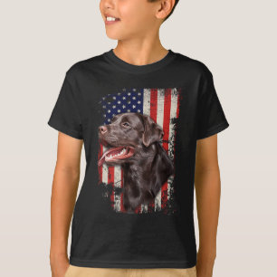 Labrador Labs Patriotic American Flag 4th Of July T-Shirt