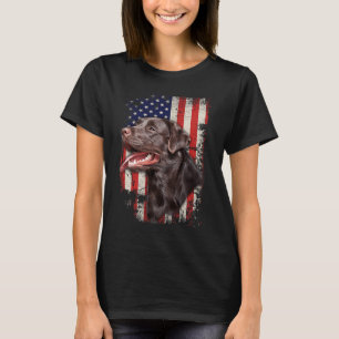 Labrador Labs Patriotic American Flag 4th Of July T-Shirt