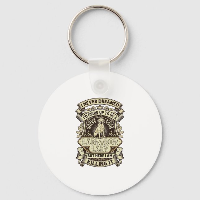 Labrador Lady Dog Crown Shield_1 Keychain (Front)