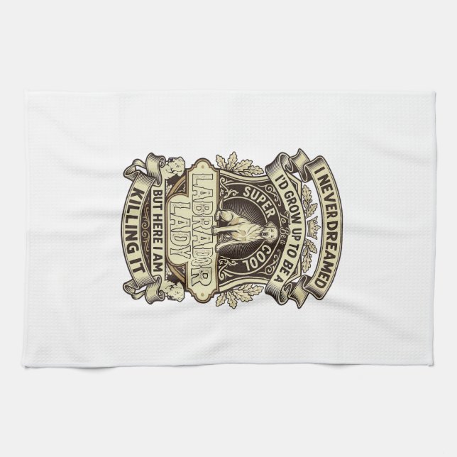 Labrador Lady Dog Crown Shield_1 Kitchen Towel (Horizontal)
