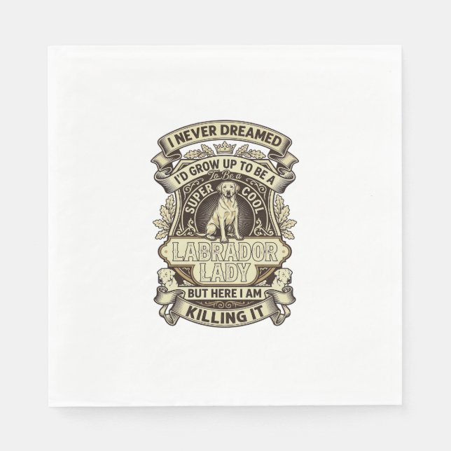 Labrador Lady Dog Crown Shield_1 Napkin (Front)