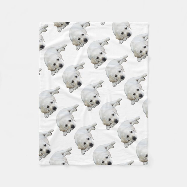 Labrador Looking Upwards Fleece Blanket (Front)