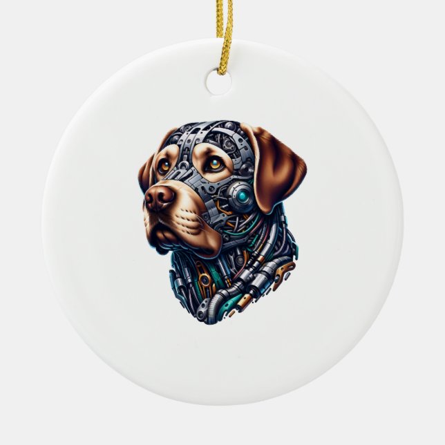 Labrador Lover Android Inspired Art Ceramic Ornament (Front)