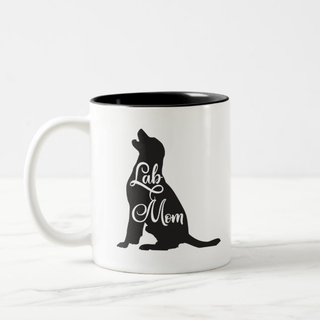 Labrador Mama Funny Dog Mom - Lab dog Two-Tone Coffee Mug (Left)