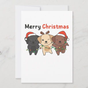 Labrador Merry Christmas Cute Dogs Holiday Card