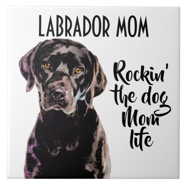 Labrador Mom Ceramic Tile (Front)