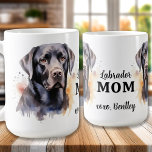 Labrador MOM Personalized Dog Lover Black Lab Coffee Mug<br><div class="desc">Introducing the perfect addition to your morning routine, our labrador retriever coffee mugs! These mugs are perfect for any dog lover, especially those who have a special place in their heart for black, yellow or chocolate labradors. With a variety of designs featuring adorable puppy faces, colourful paw prints, and other...</div>