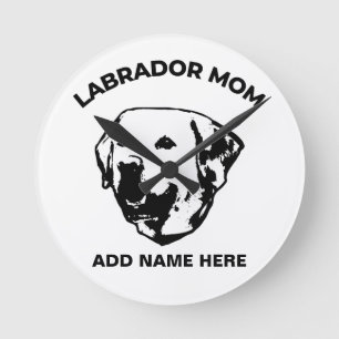 Labrador Mom Round Clock