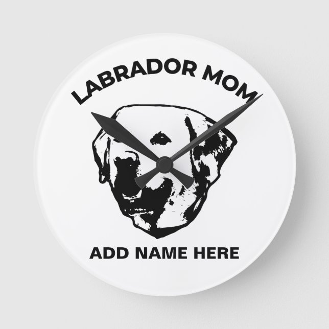 Labrador Mom   Round Clock (Front)