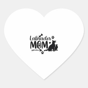Labrador Mom SVG � Dog Silhouette & Paw Print Desi Heart Sticker