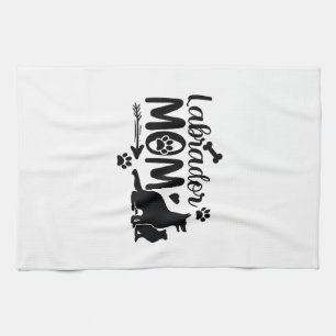 Labrador Mom SVG � Dog Silhouette & Paw Print Desi Kitchen Towel