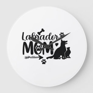 Labrador Mom SVG � Dog Silhouette & Paw Print Desi Large Clock