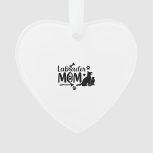 Labrador Mom SVG � Dog Silhouette & Paw Print Desi Ornament
