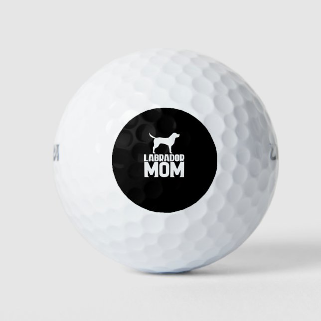 Labrador Mom White Text Golf Balls (Front)