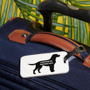 labrador name silhouette luggage tag