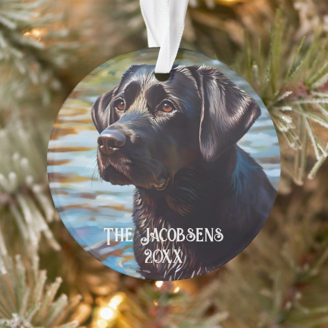 Labrador noir dans l'eau (Arbre)