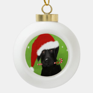 Labrador noir - ornement en céramique de chien de