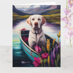 Labrador on a Paddle: A Scenic Adventure Card
